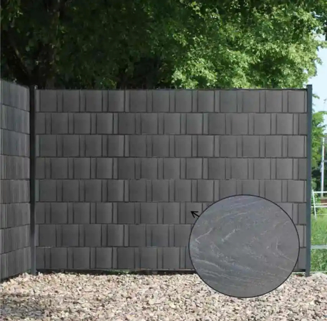 Lot de 5 lattes de cl&ocirc;ture en PVC gaufr&eacute; de 19 cm | &Eacute;cran de confidentialit&eacute; pour jardin